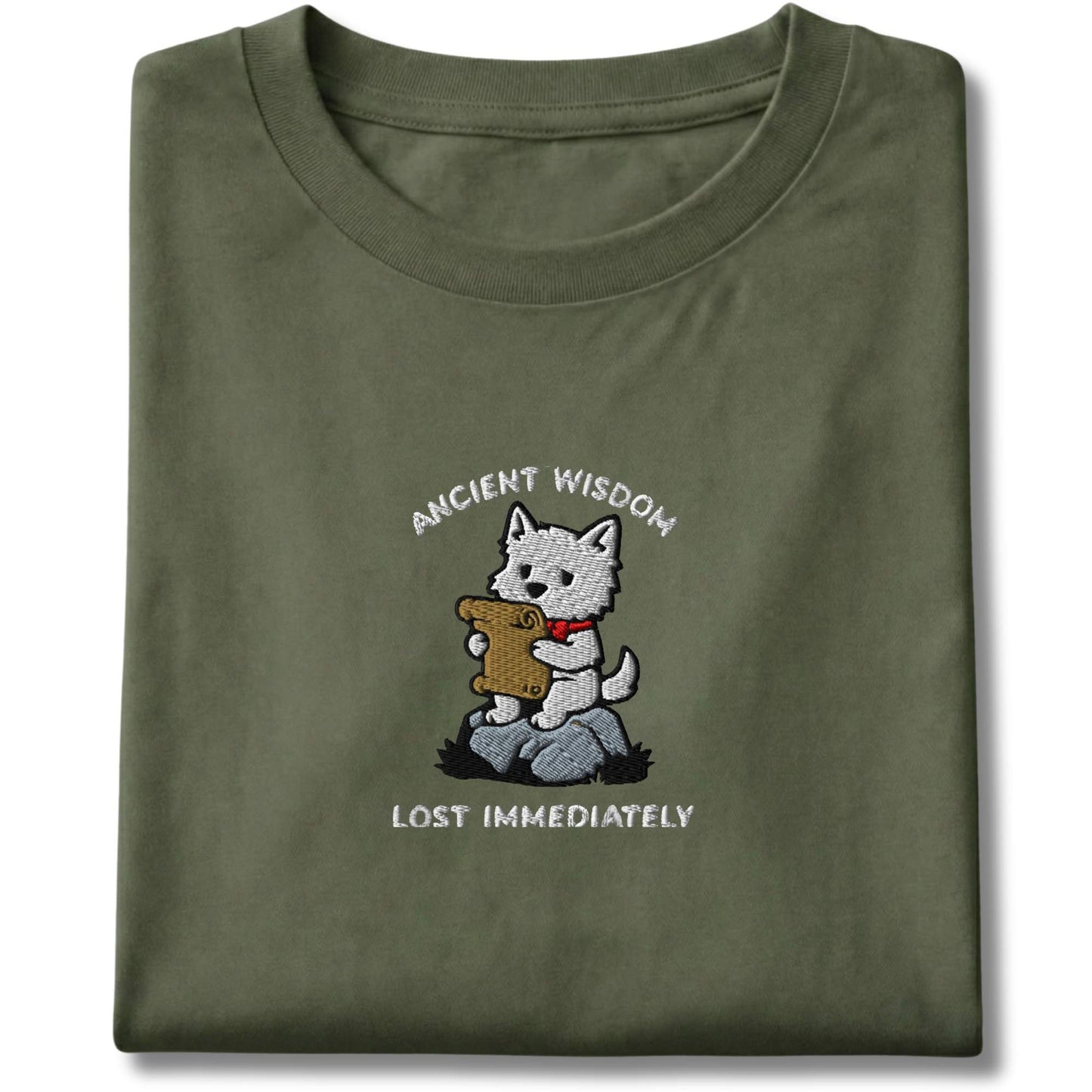 Embroidered Westie Wisdom Tee