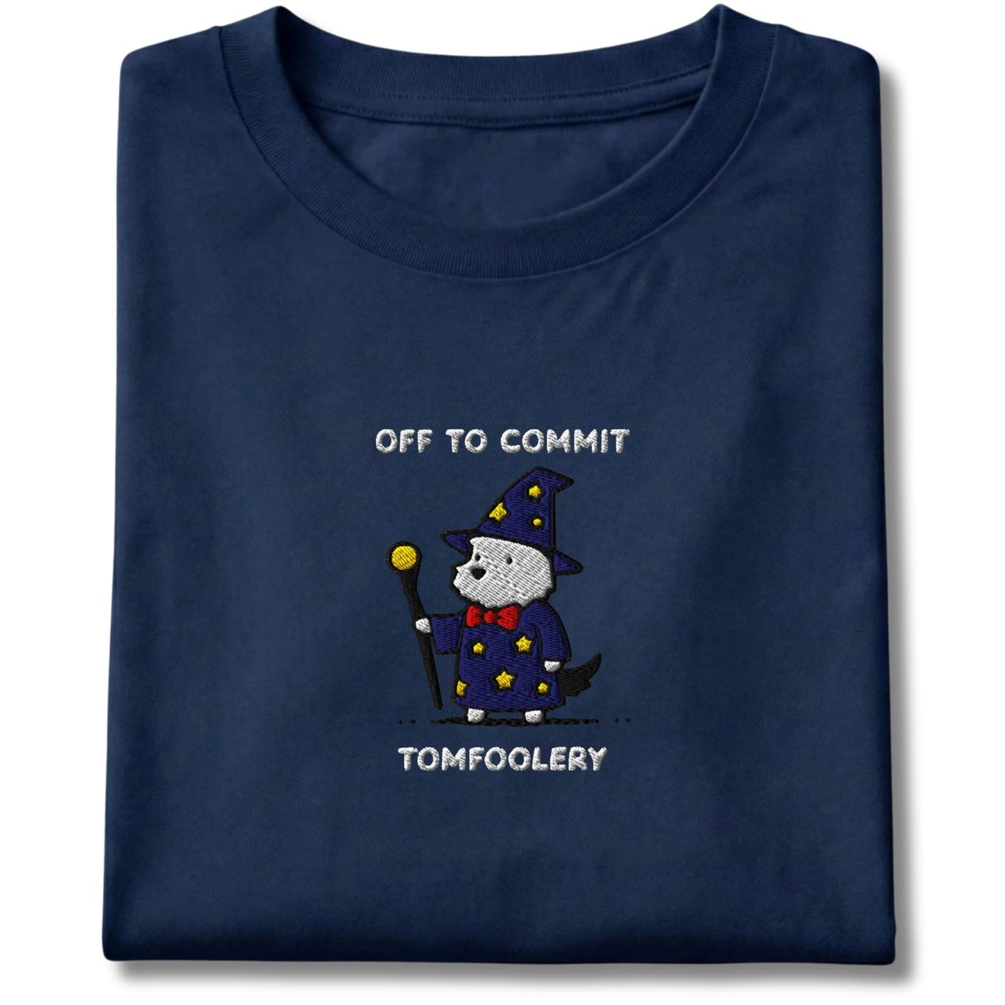 Embroidered Westie Off To Commit Tomfoolery Tee