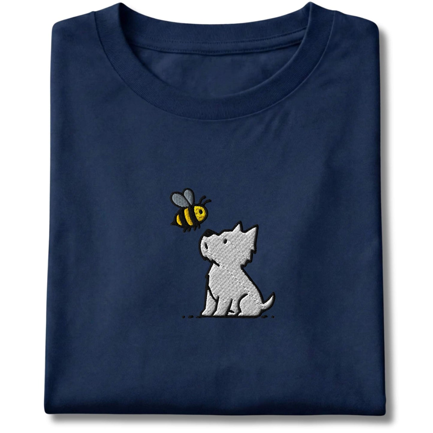 Embroidered Westie and Bee Tee