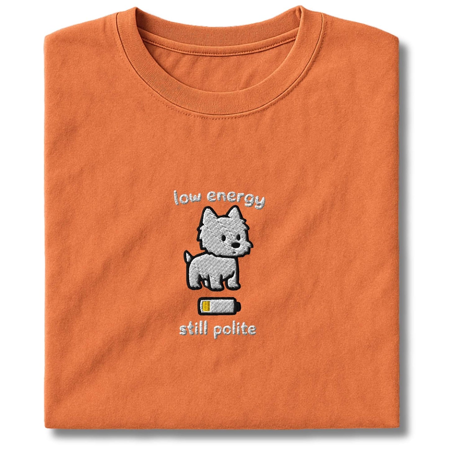 Embroidered Westie Low Energy T-Shirt