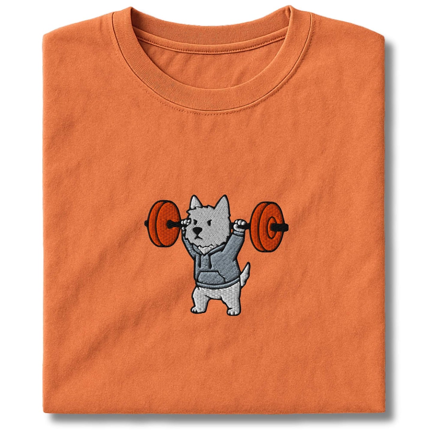 Embroidered Westie Overhead Press T-Shirt