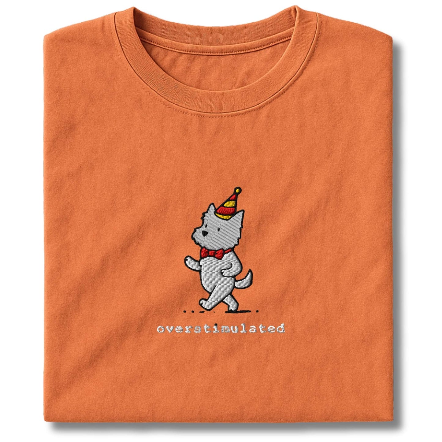 Embroidered Westie Overstimulated T-Shirt
