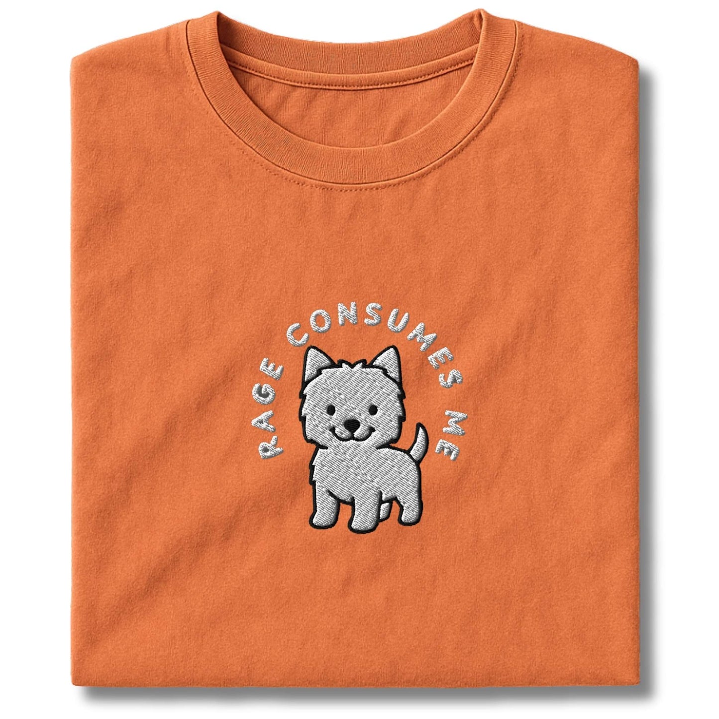 Embroidered Westie Rage Consumes Me T-Shirt