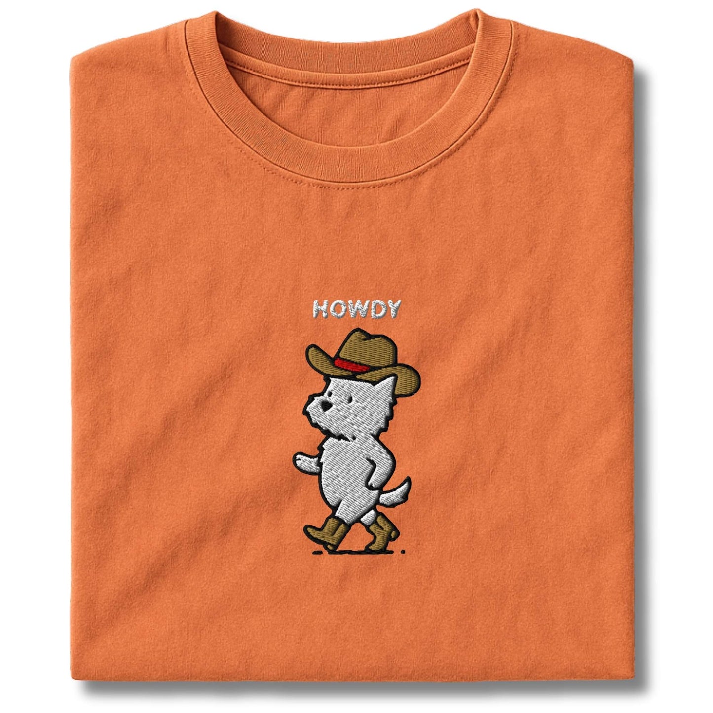 Embroidered Westie Howdy T-Shirt