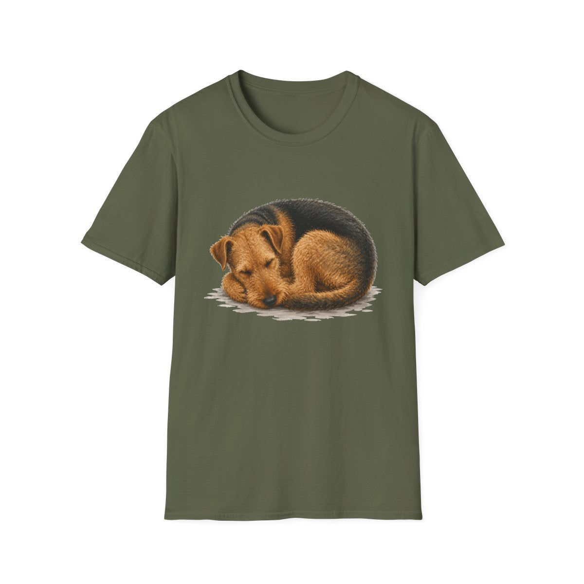 Airedale Terrier Rest At Last Tee - Military Green