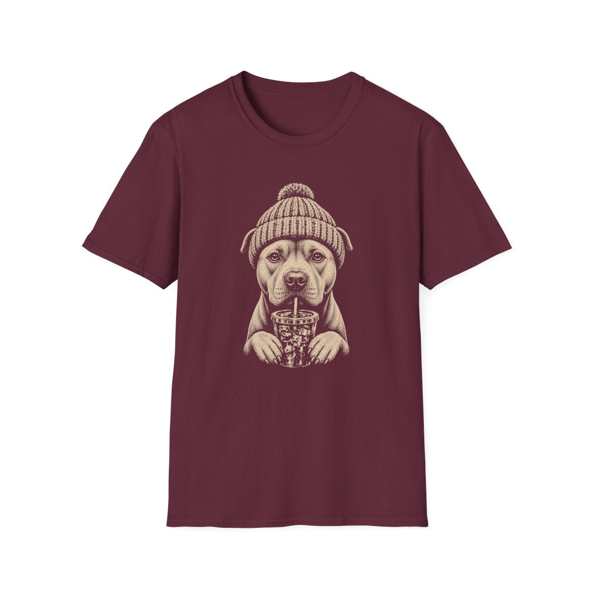 American Pit Bull Terrier Cold Brew Tee - Maroon