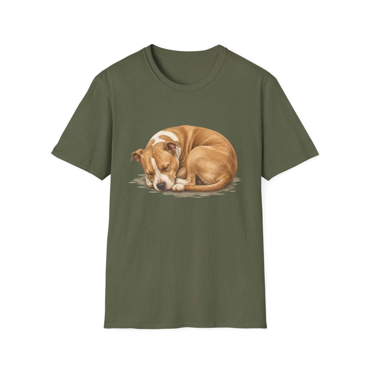 American Pit Bull Terrier Rest At Last Tee - Military Green