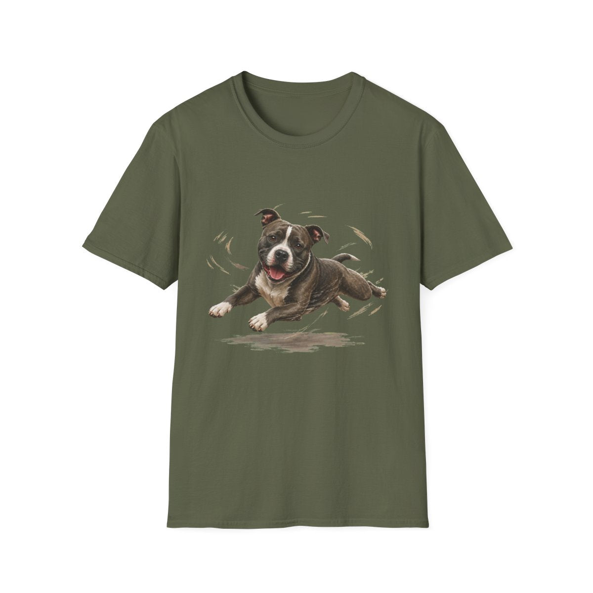 American Staffordshire Terrier Certified Zoomies Champion Tee - Military Green