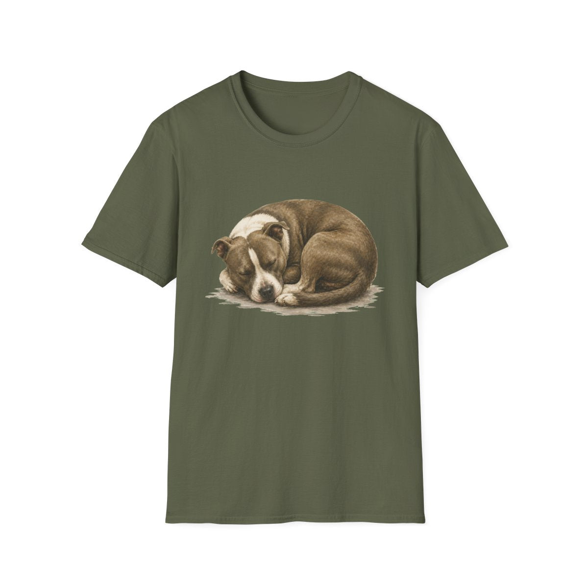 American Staffordshire Terrier Rest At Last Tee - Military Green