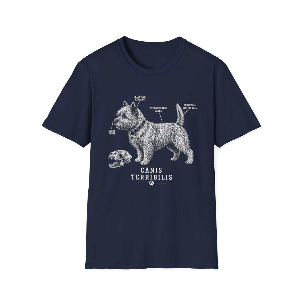 Anatomy Of A Cairn Terrier Tee - Navy