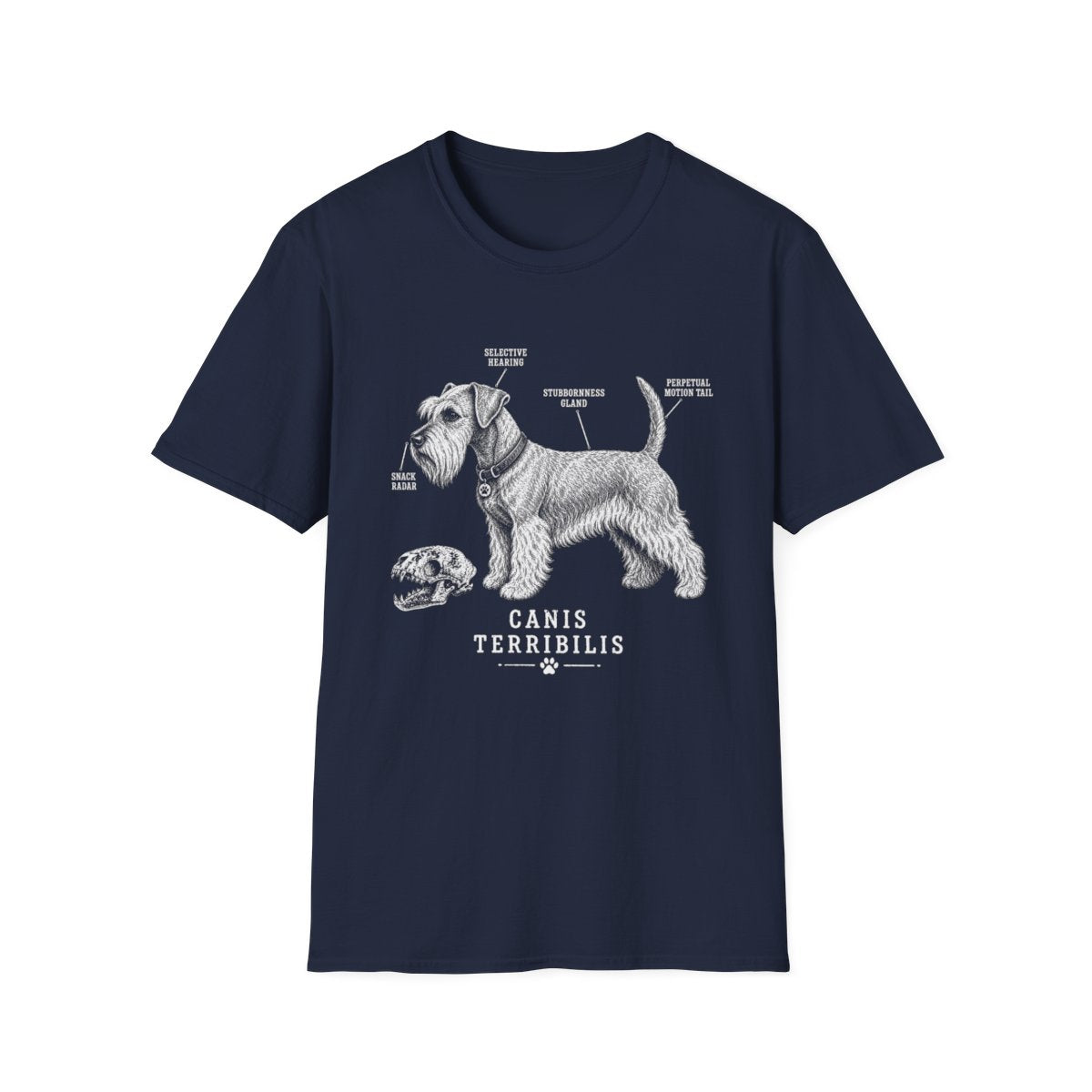 Anatomy Of A Cesky Terrier Tee - Navy
