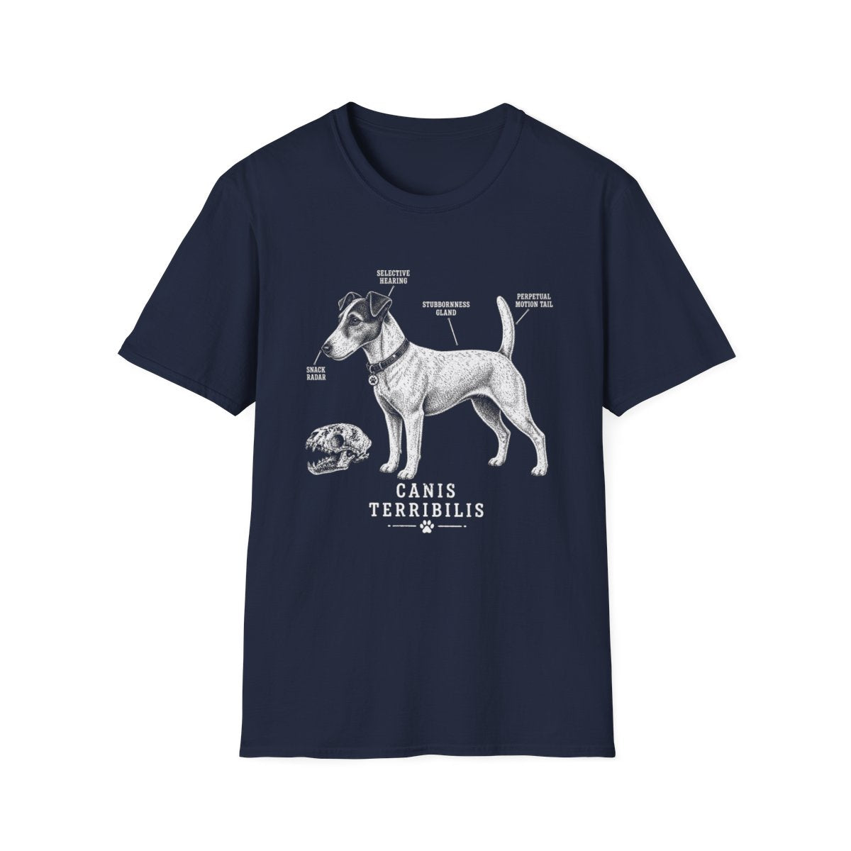 Anatomy Of A Smooth Fox Terrier Tee - Navy