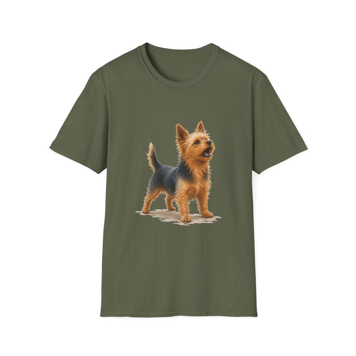 Australian Terrier Head Of Security Tee - Military Green