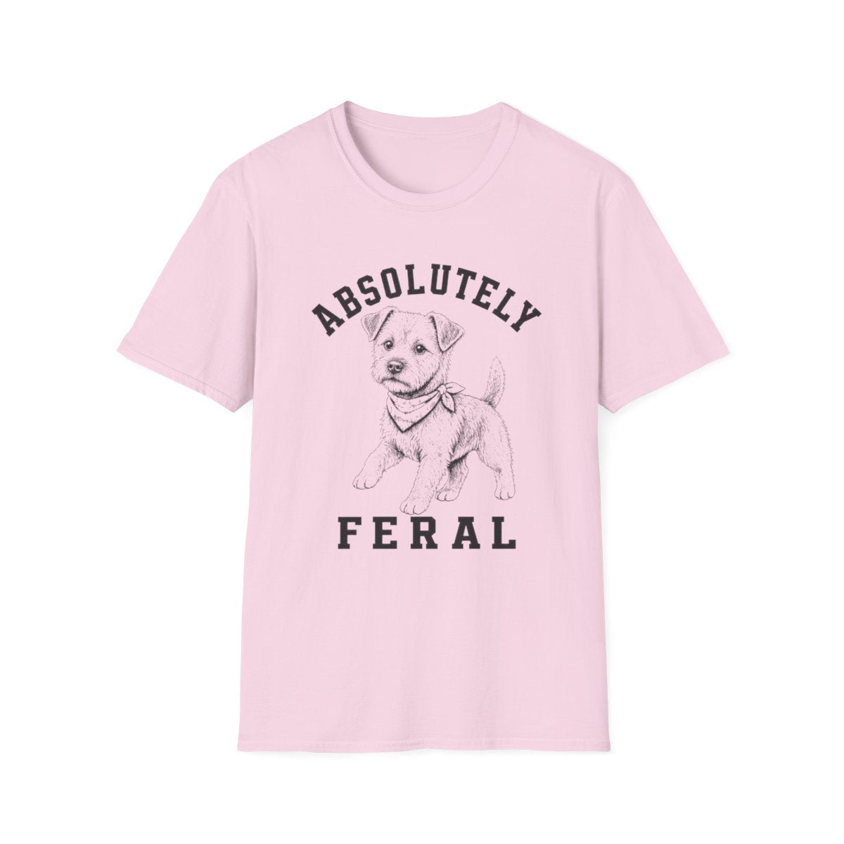 Bandana Border Terrier Tee - Light Pink