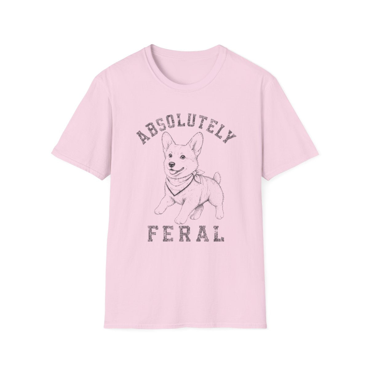 Bandana Corgi Tee - Light Pink