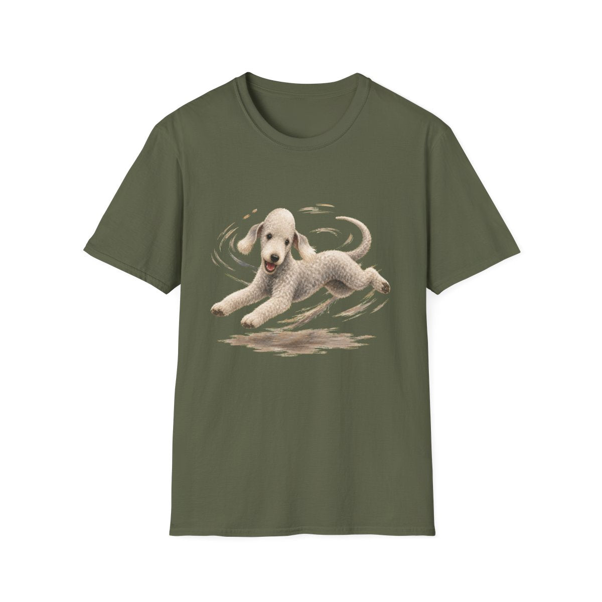 Bedlington Terrier Certified Zoomies Champion Tee - Military Green