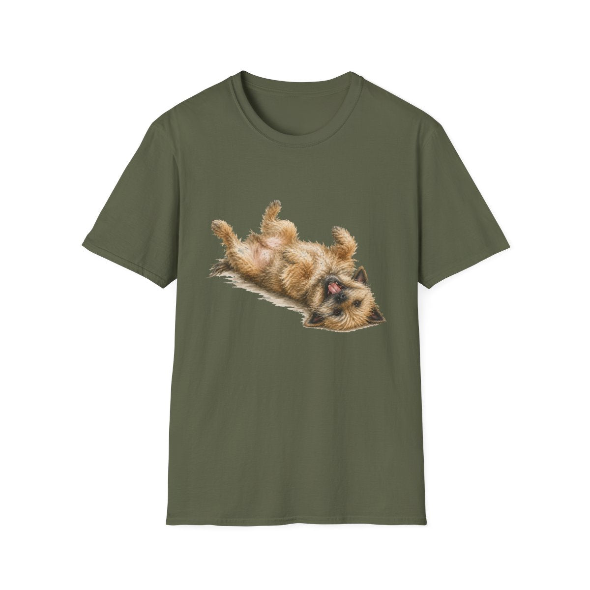Belly Rubs Cairn Terrier Tee - Military Green