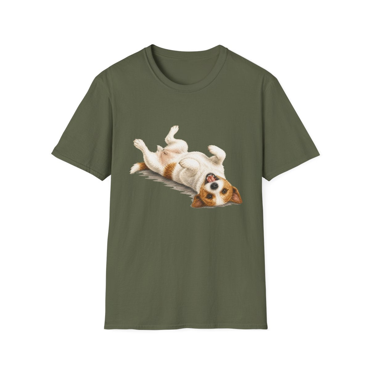 Belly Rubs Jack Russell Terrier Tee - Military Green