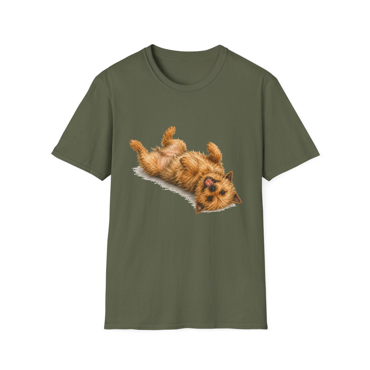 Belly Rubs Norwich Terrier Tee - Military Green