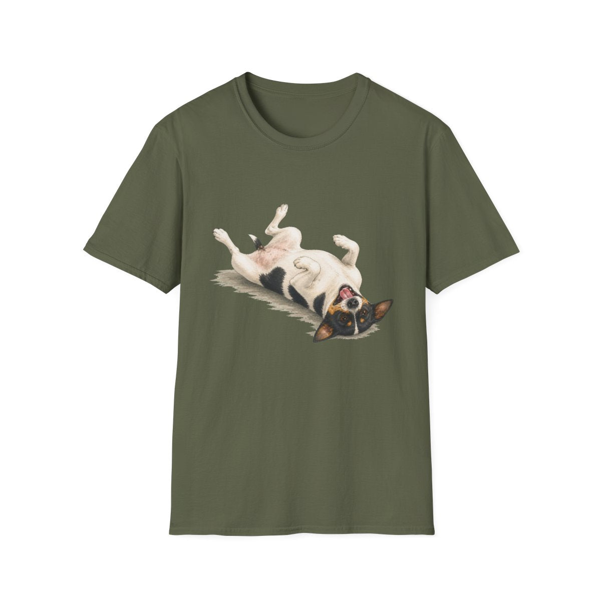 Belly Rubs Rat Terrier Tee - Military Green