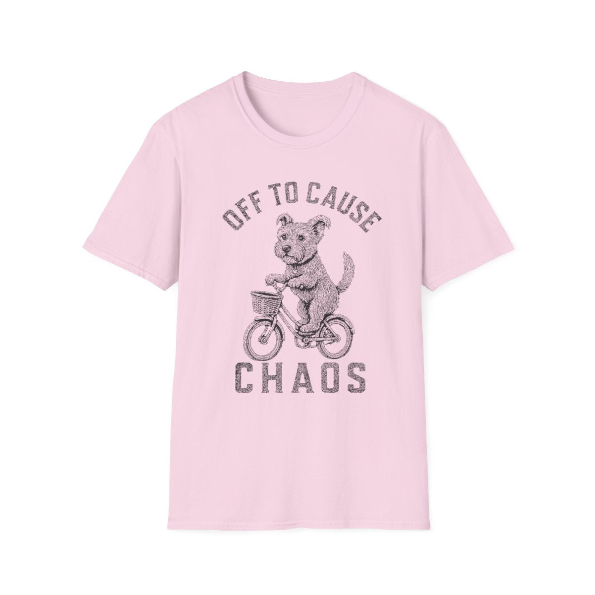 Bicycle Border Terrier Tee - Light Pink