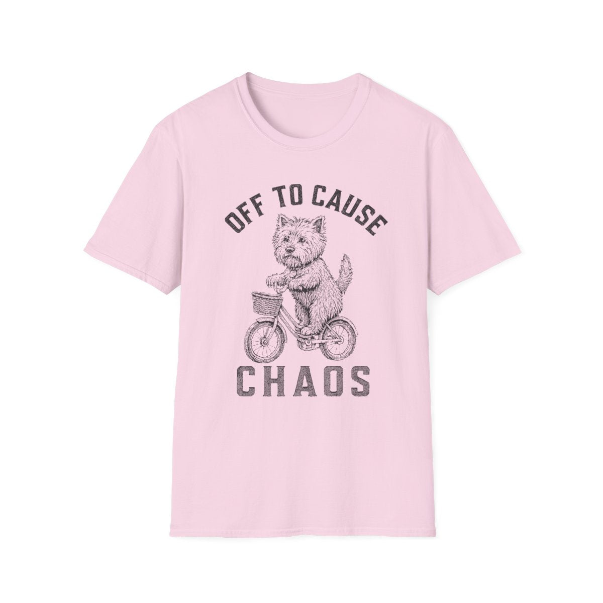 Bicycle Cairn Terrier Tee - Light Pink