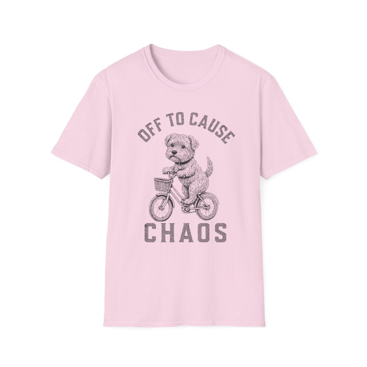 Bicycle Norfolk Terrier Tee - Light Pink