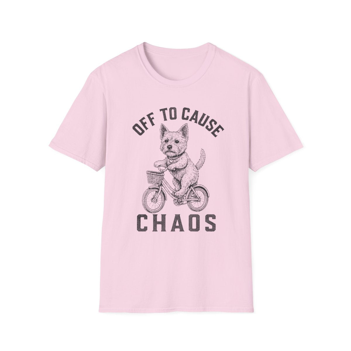 Bicycle Norwich Terrier Tee - Light Pink
