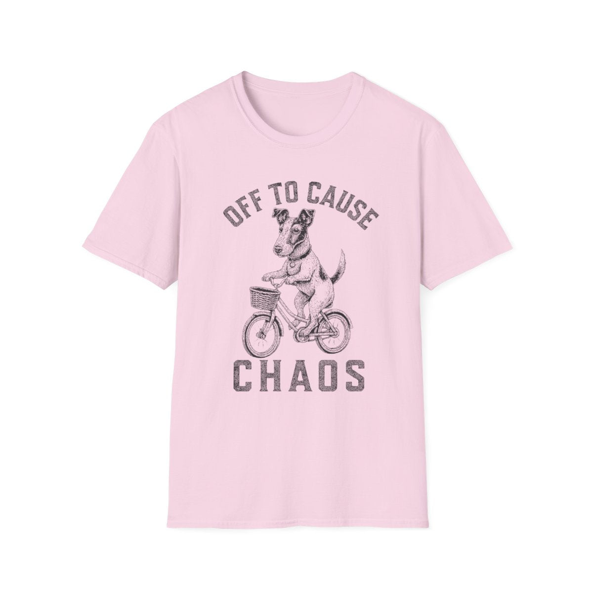 Bicycle Smooth Fox Terrier Tee - Light Pink