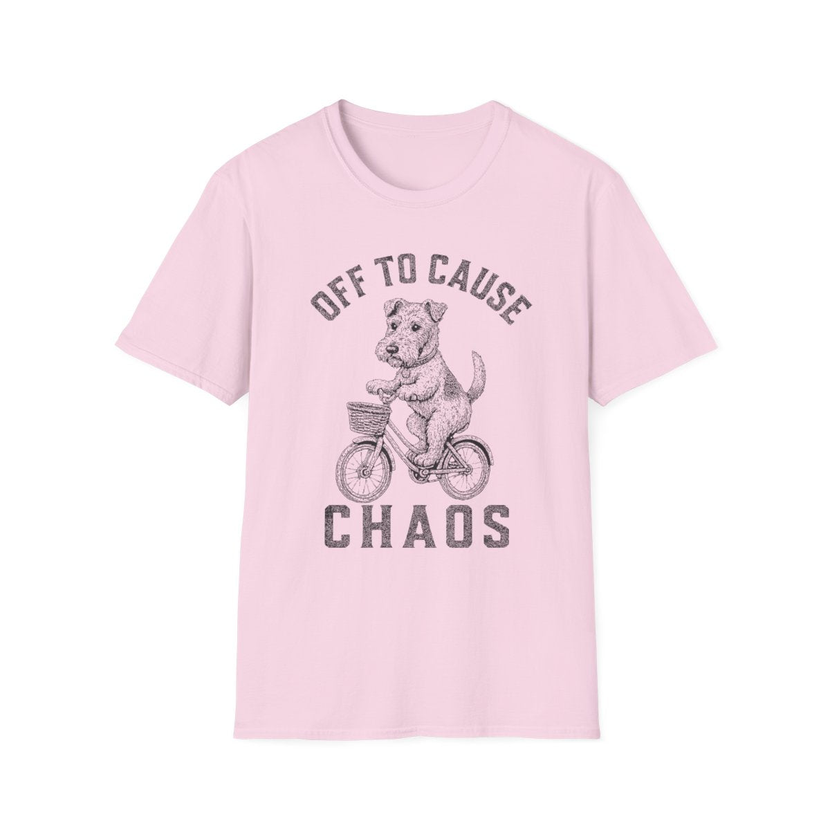 Bicycle Wire Fox Terrier Tee - Light Pink