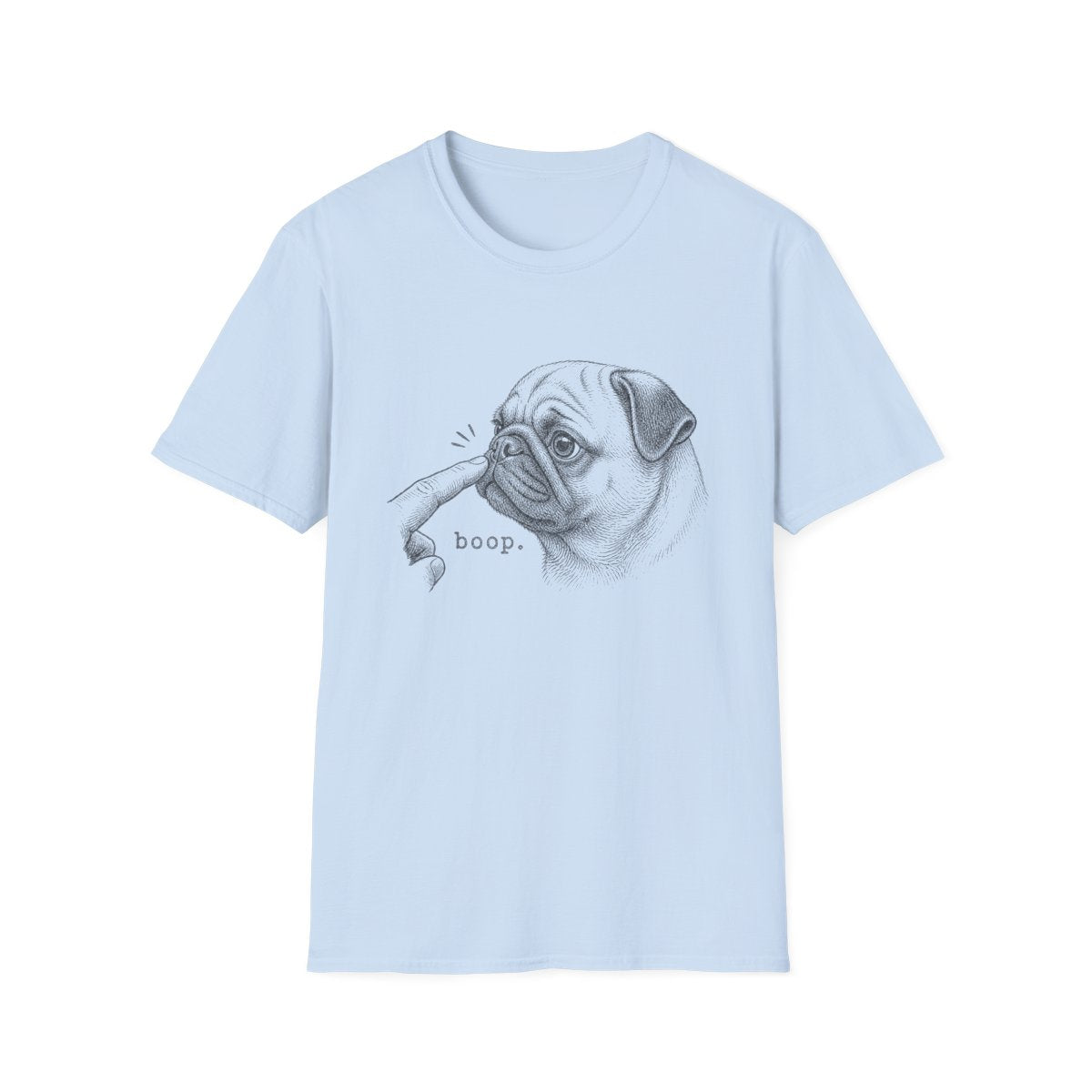 Boop Pug Tee - Light Blue