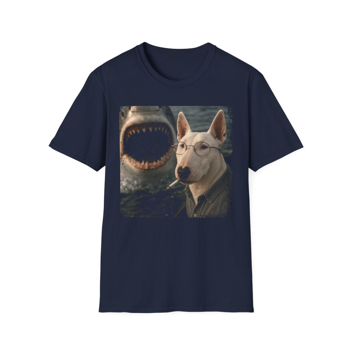 Bull Terrier and Shark Tee - Navy
