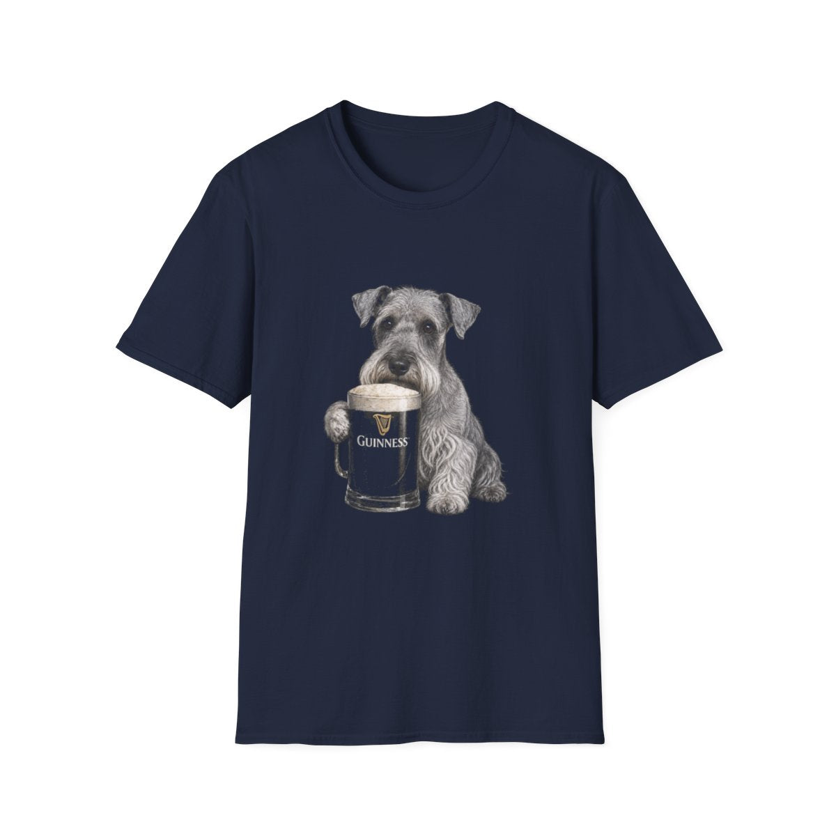 Cesky Terrier With A Pint Tee - Navy
