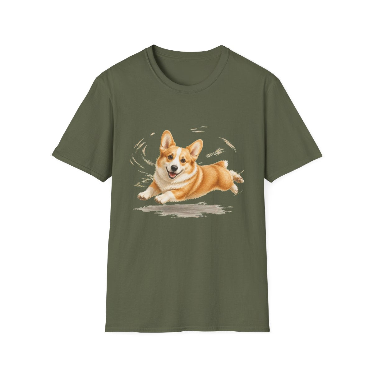 Corgi Certified Zoomies Champion Tee - Military Green