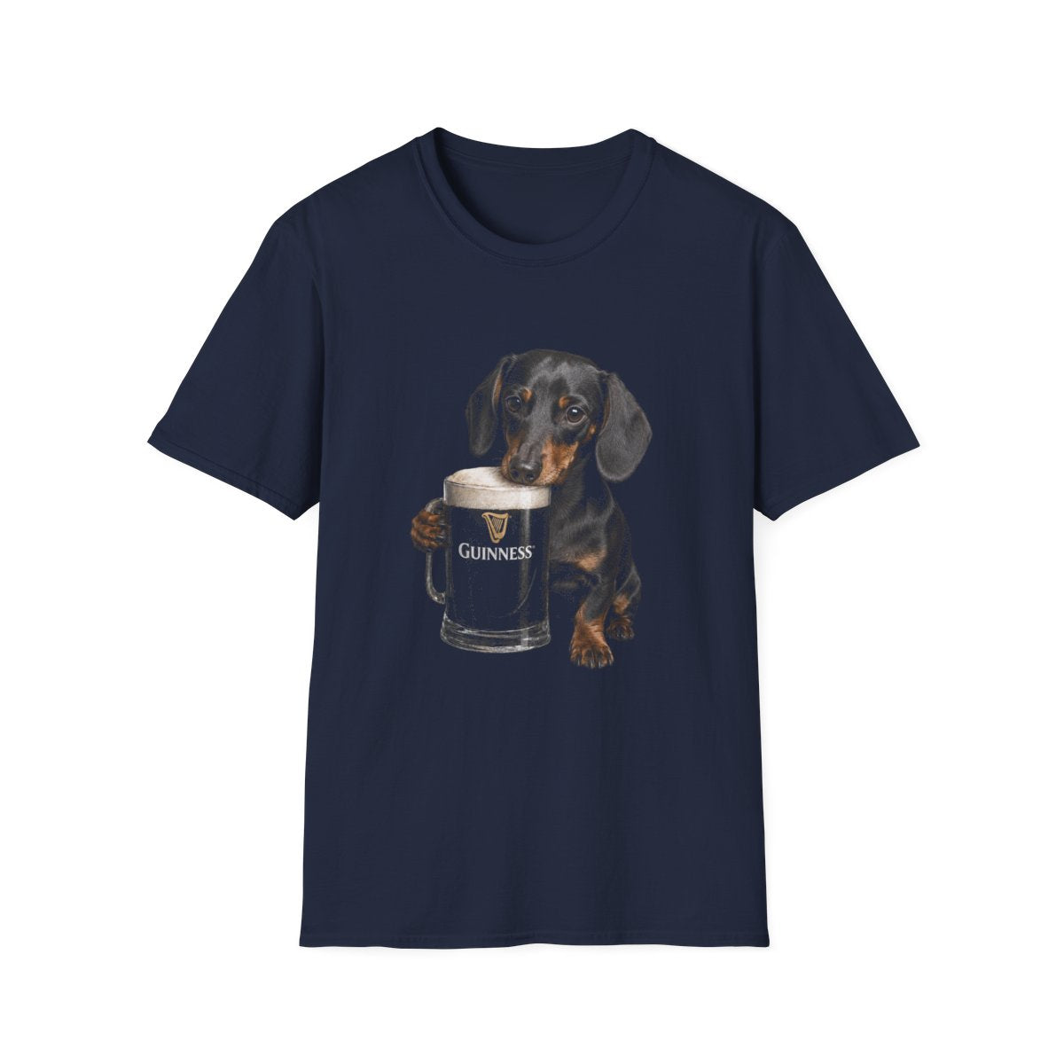 Dachshund With A Pint Tee - Navy