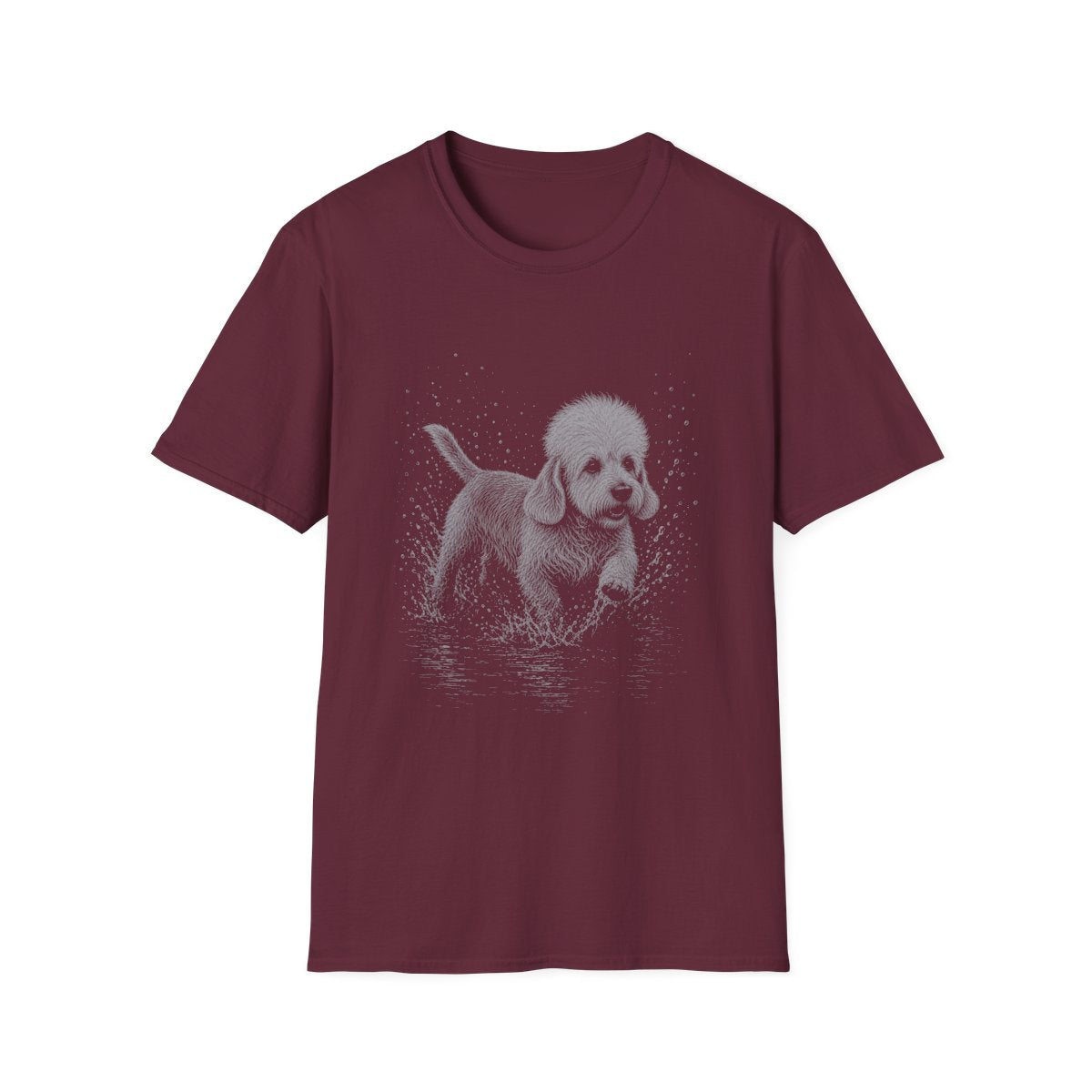Dandie Dinmont Terrier Water Run Tee - Maroon