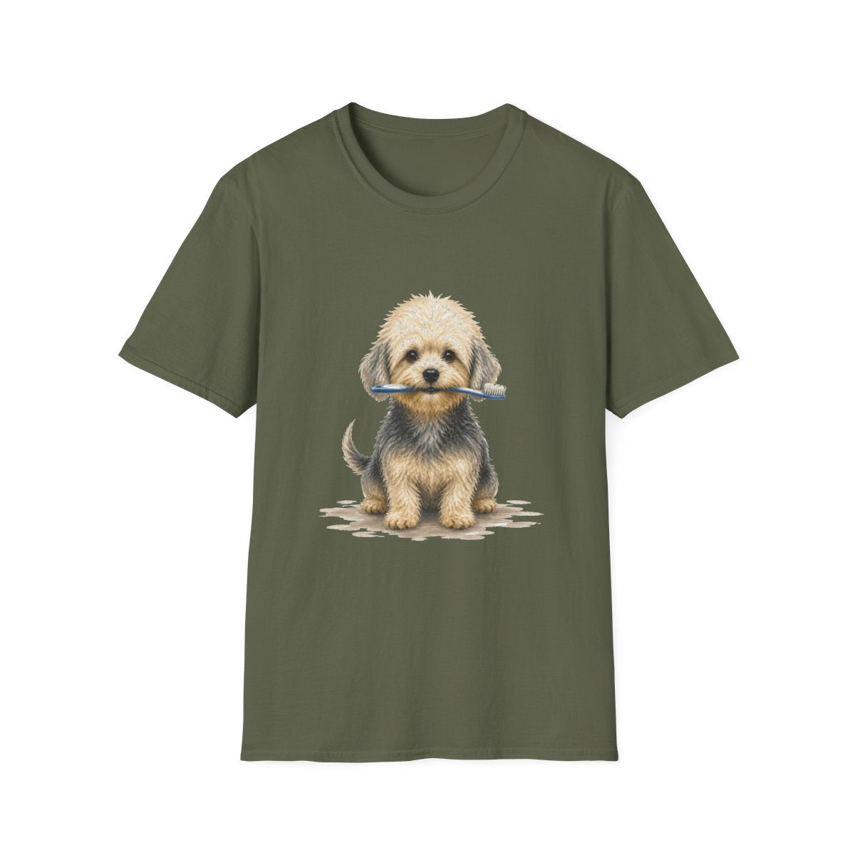 Did Someone Say Dentist Dandie Dinmont Terrier Tee - Military Green