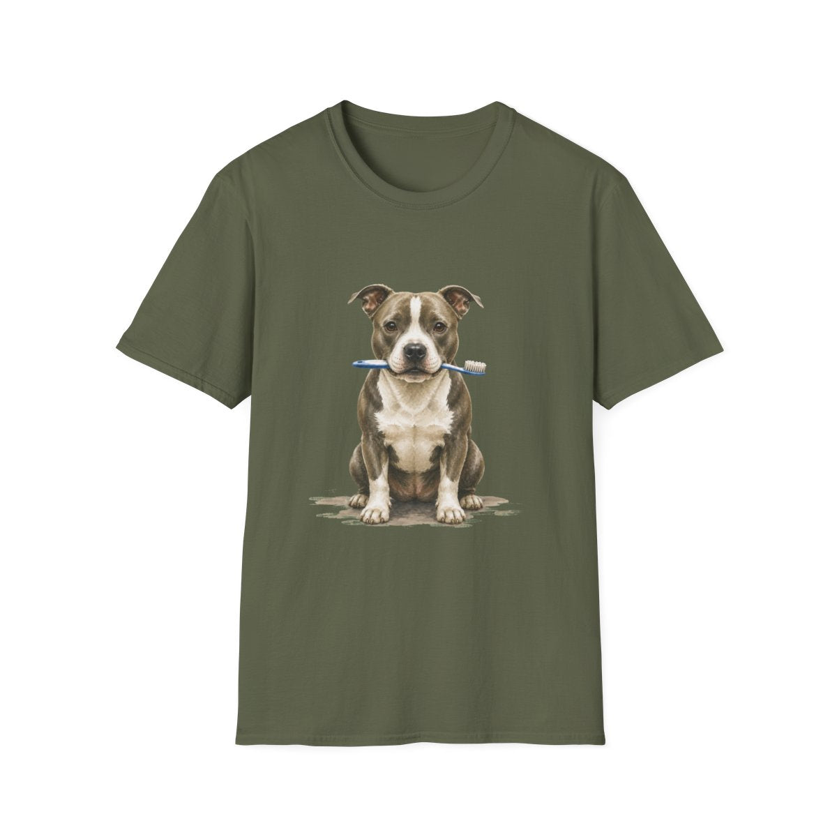 Dis Someone Say Dentist American Staffordshire Terrier Tee - Military Green