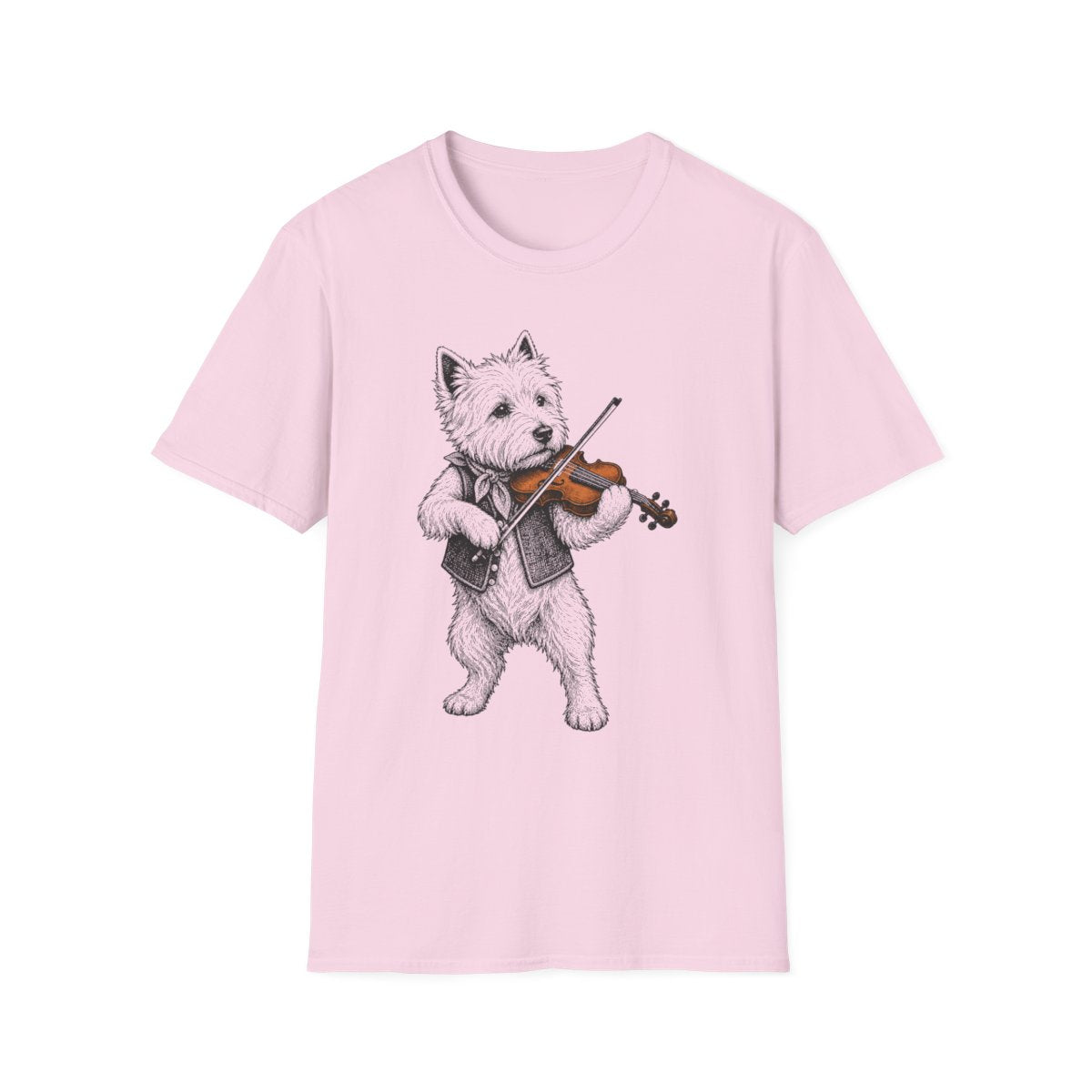 Fiddle Westie Tee - Light Pink