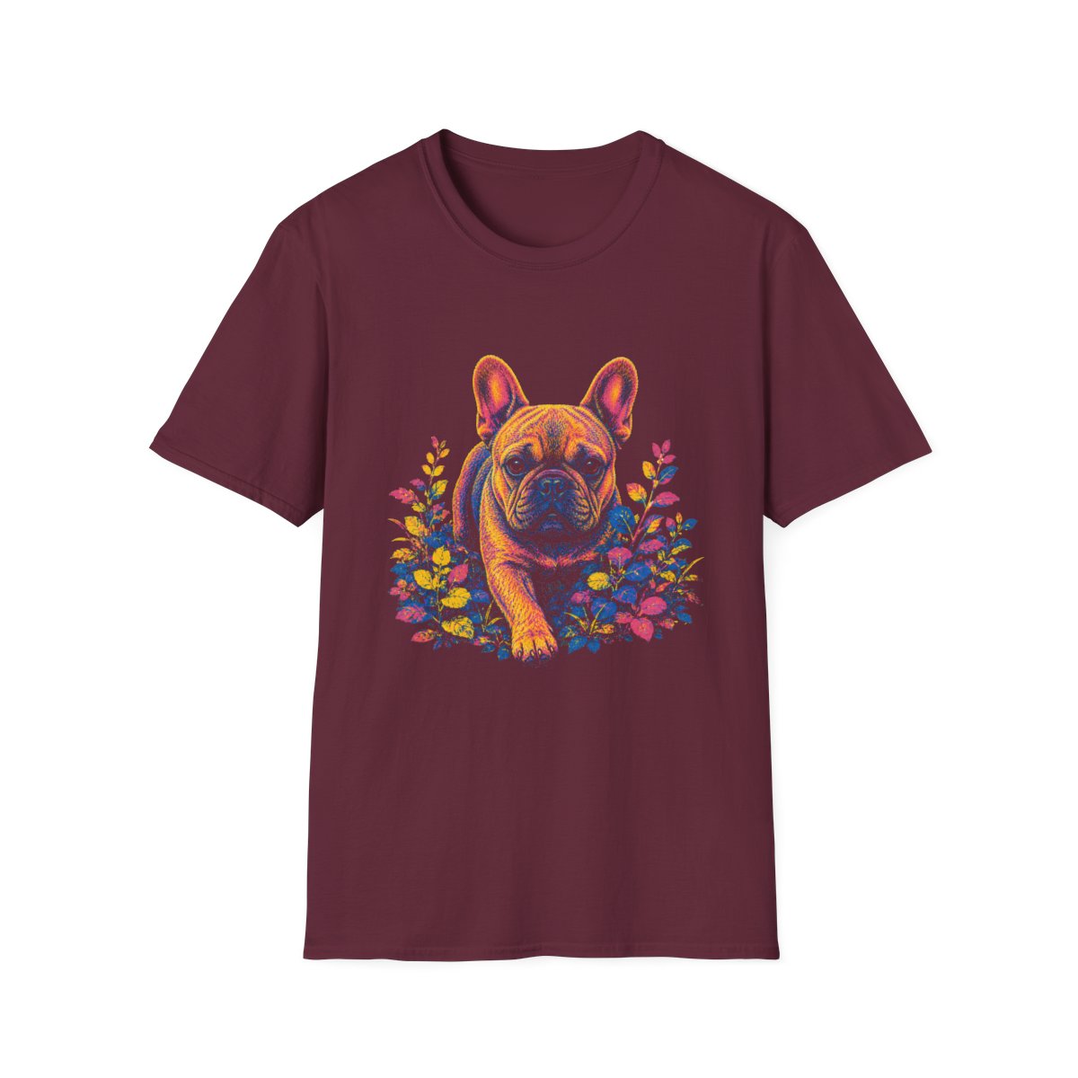 French Bulldog Bold Spirit Tee - Maroon