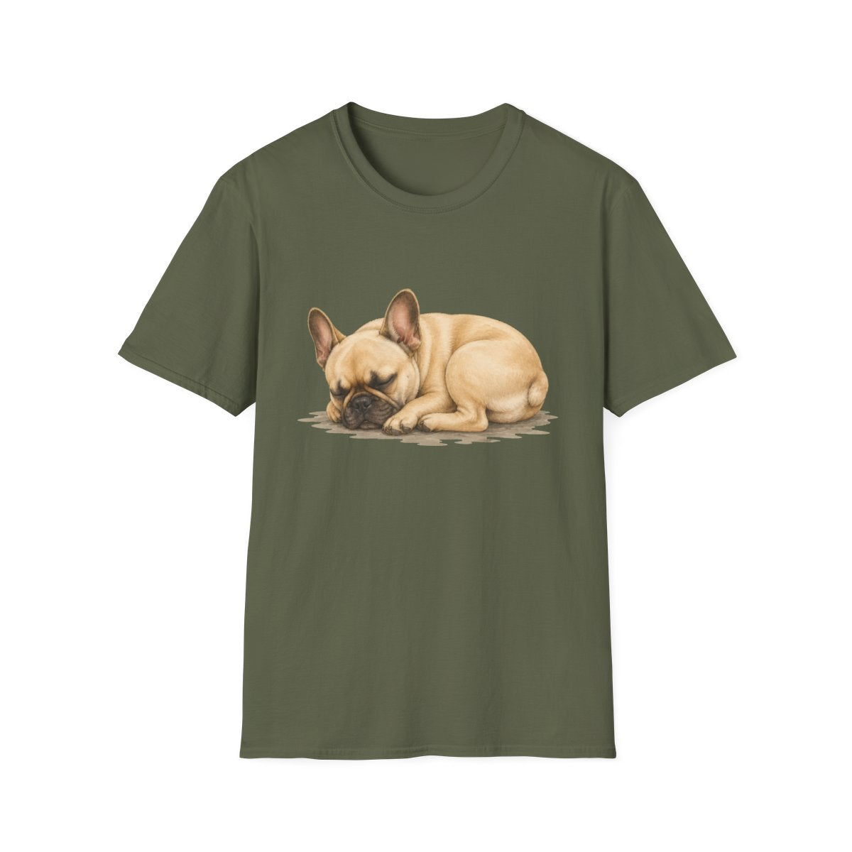 French Bulldog Rest At Last Tee - Military Green