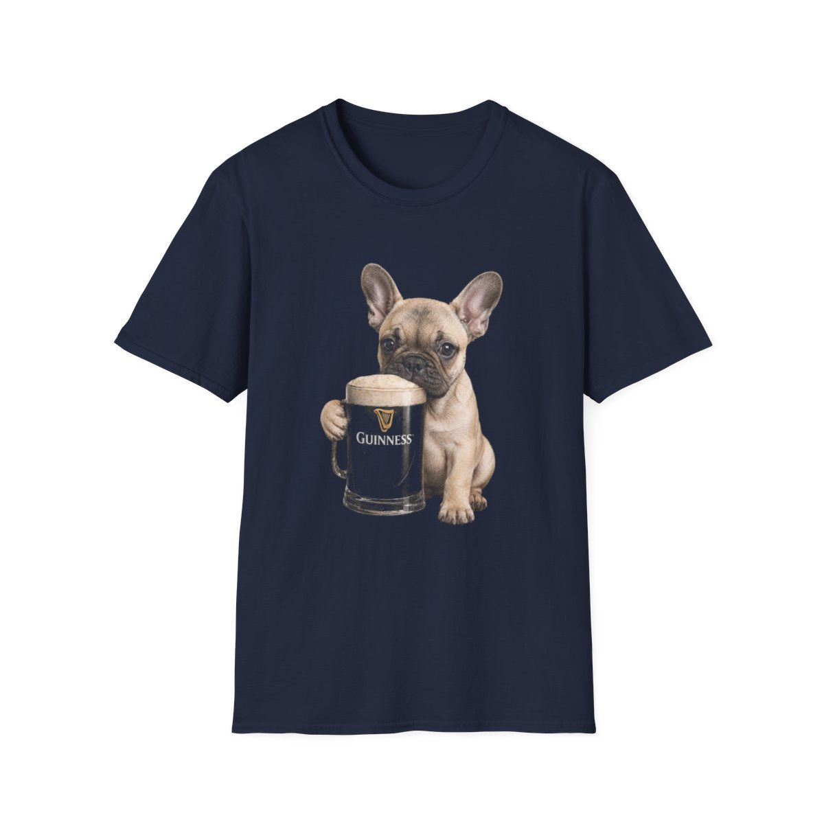 French Bulldog With A Pint Tee - Navy