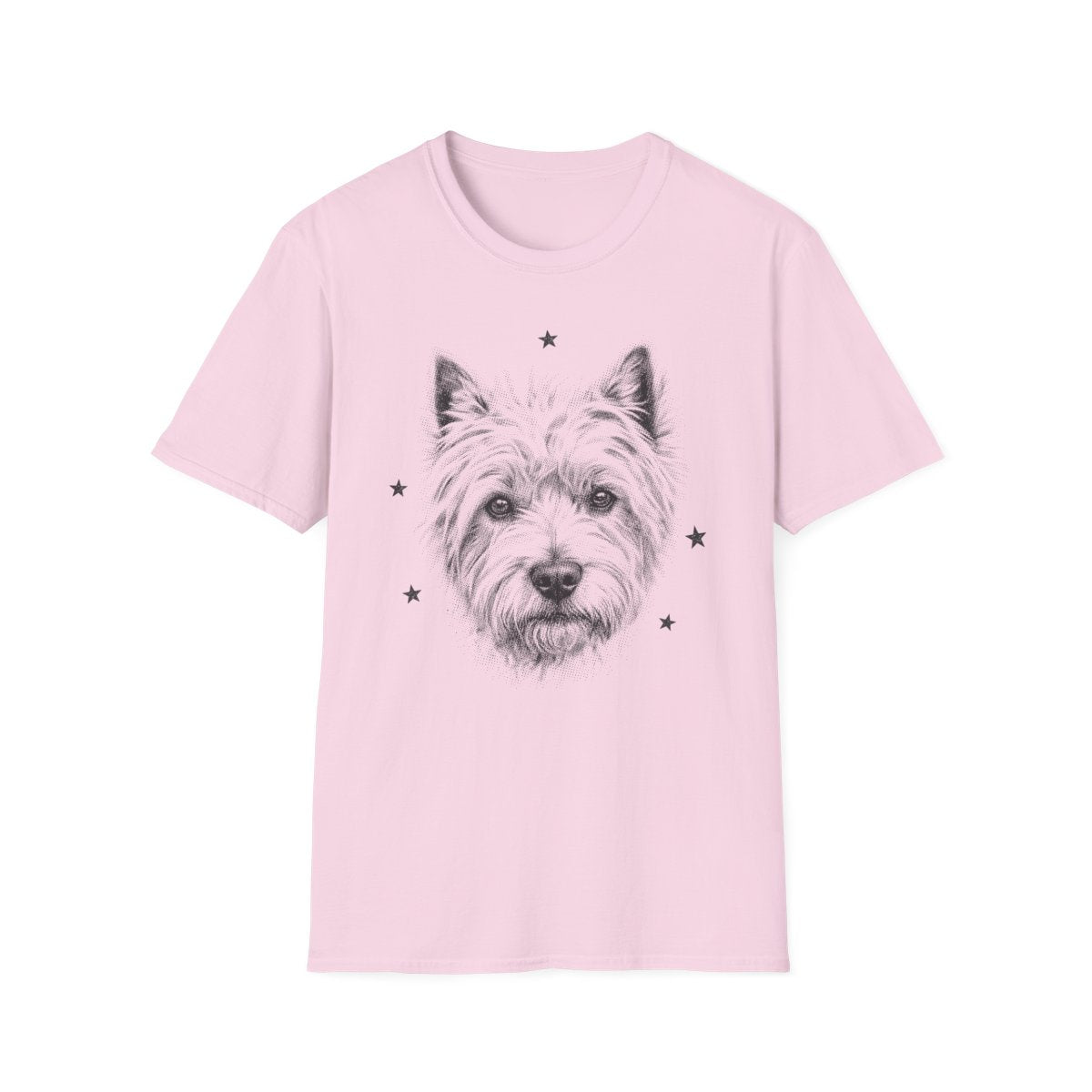 Halftone Westie Tee - Light Pink