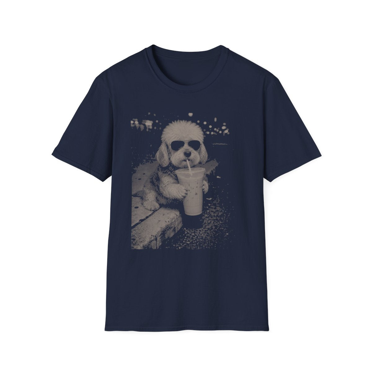 Iced Coffee Dandie Dinmont Terrier Tee - Navy