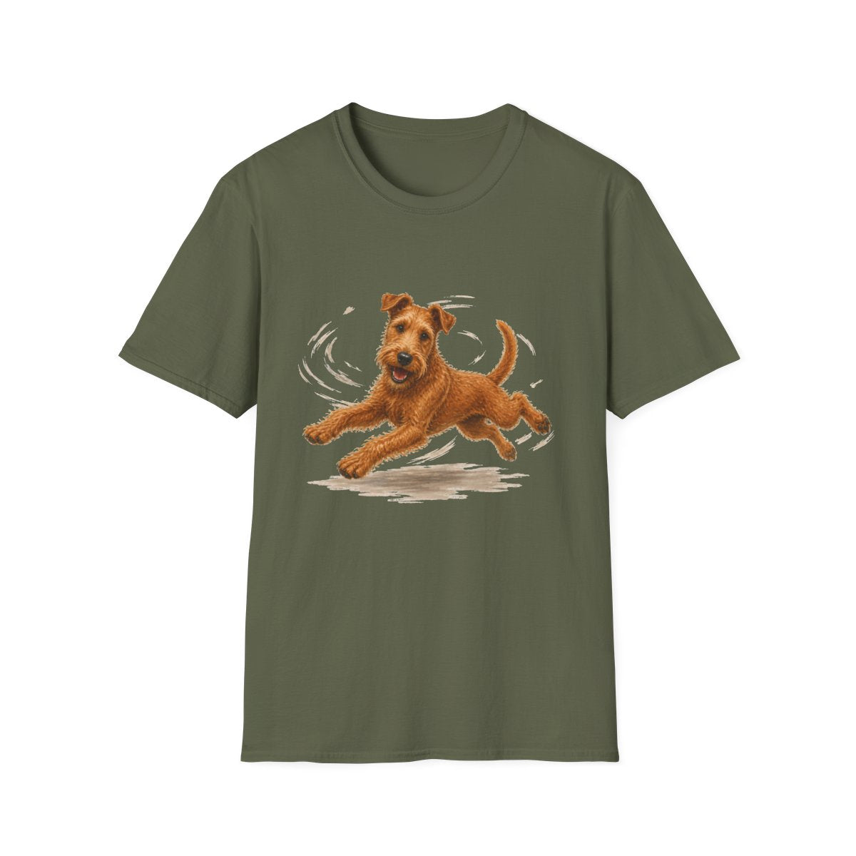 Irish Terrier Certified Zoomies Champion Tee - Military Green