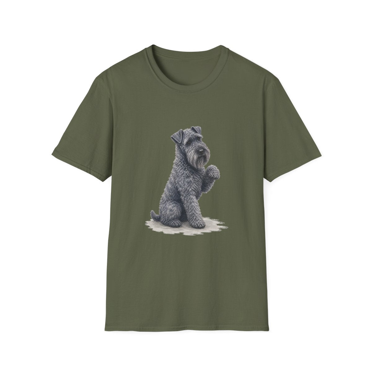 Just One Bite Kerry Blue Terrier Tee - Military Green