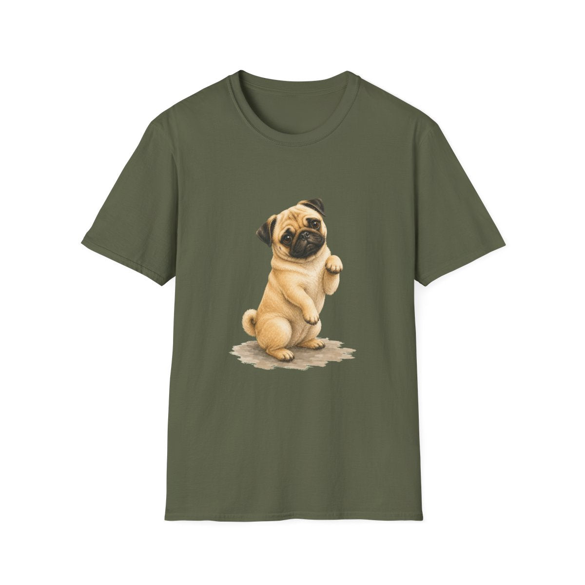 Just One Bite Pug Tee - Military Green