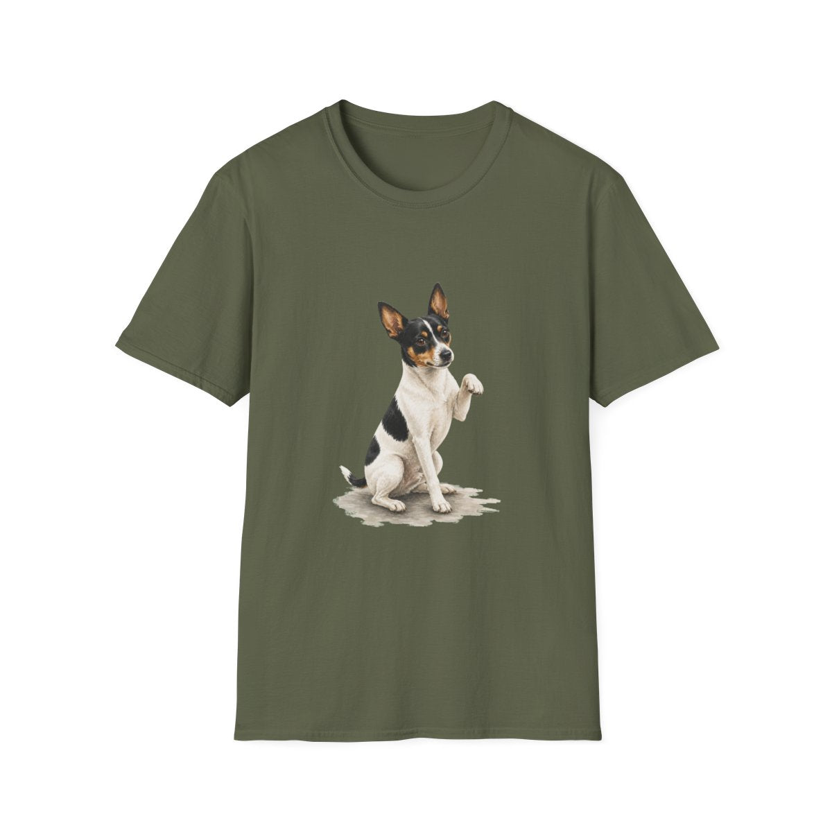 Just One Bite Rat Terrier Tee - Military Green