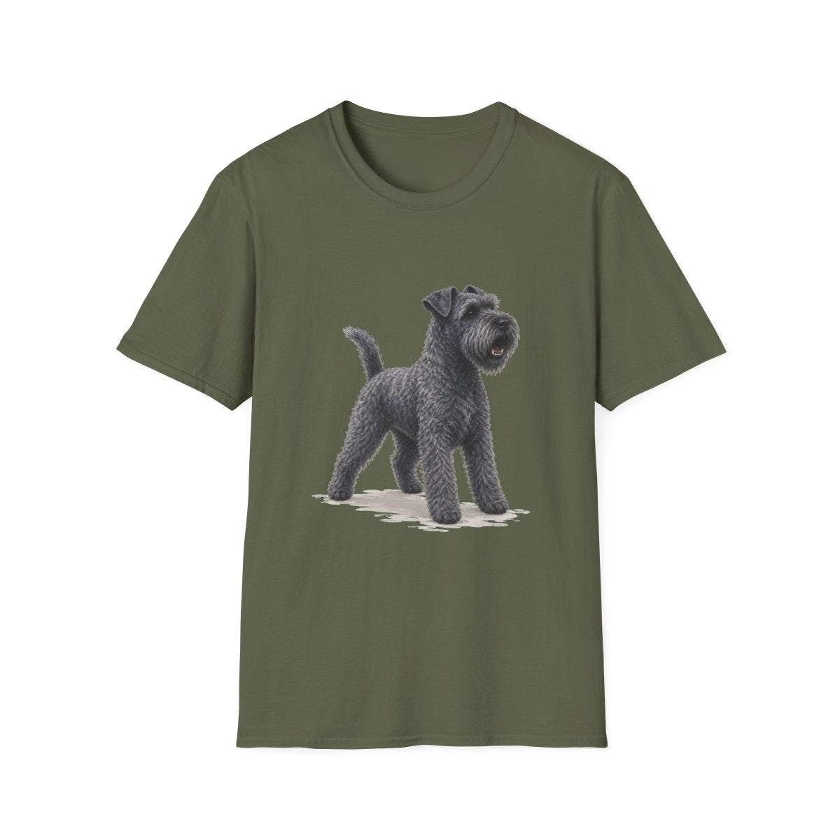 Kerry Blue Terrier Head Of Security Tee - Military Green
