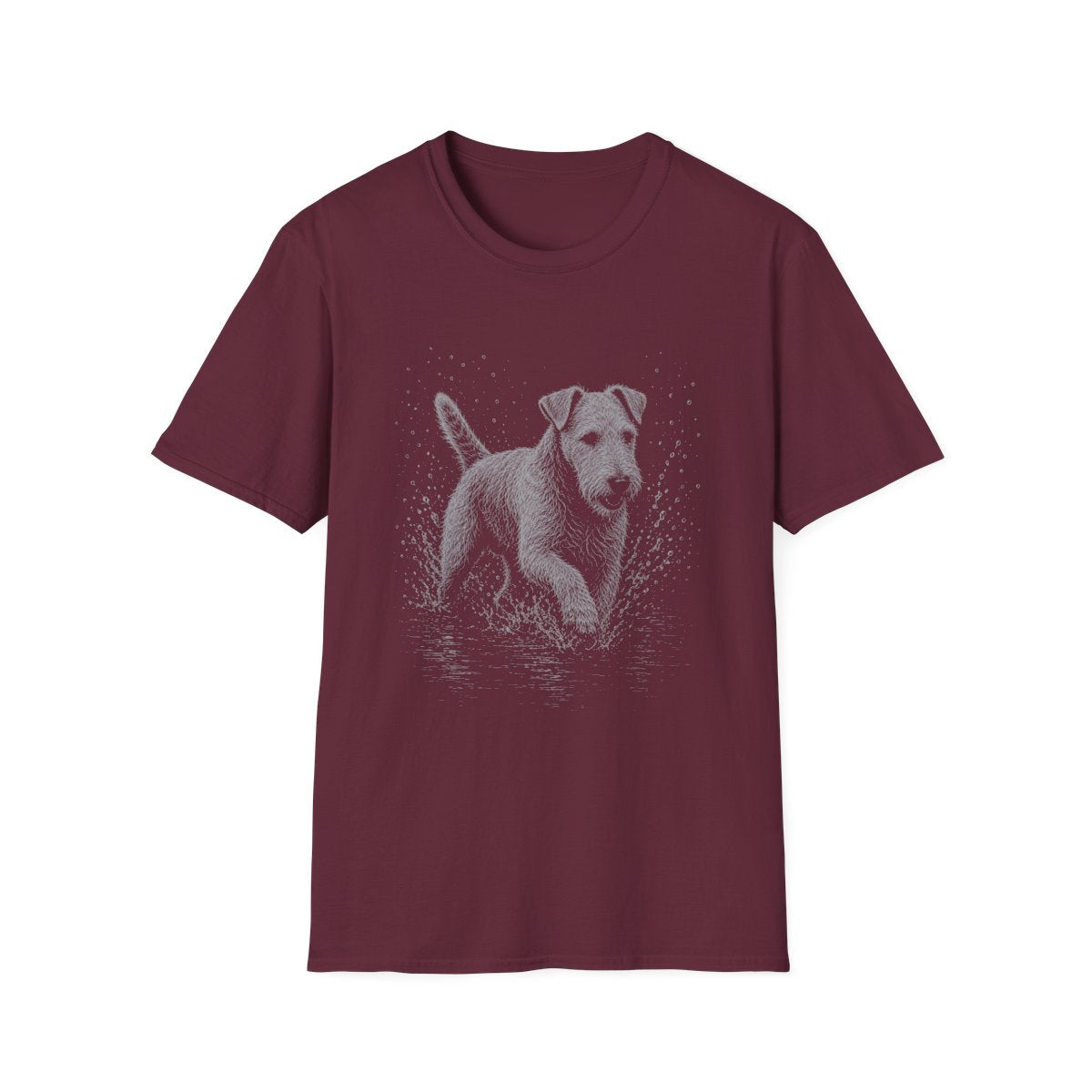 Lakeland Terrier Water Run Tee - Maroon